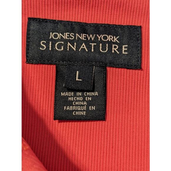 Jones New York Signature Pink/Salmon Cotton Stretch Button Up Jacket Womens Sz L - Picture 3 of 15